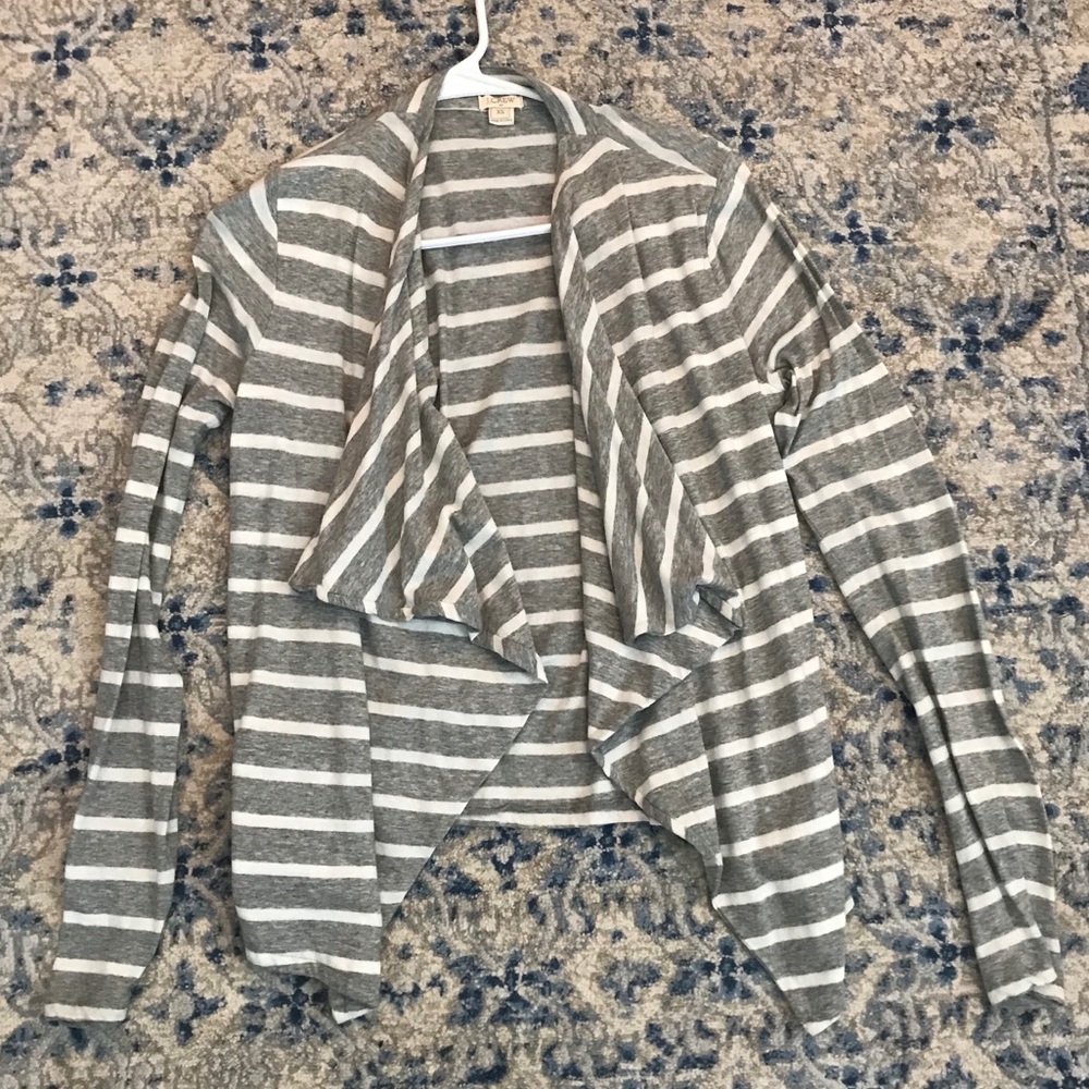 J. Crew grey striped cotton top